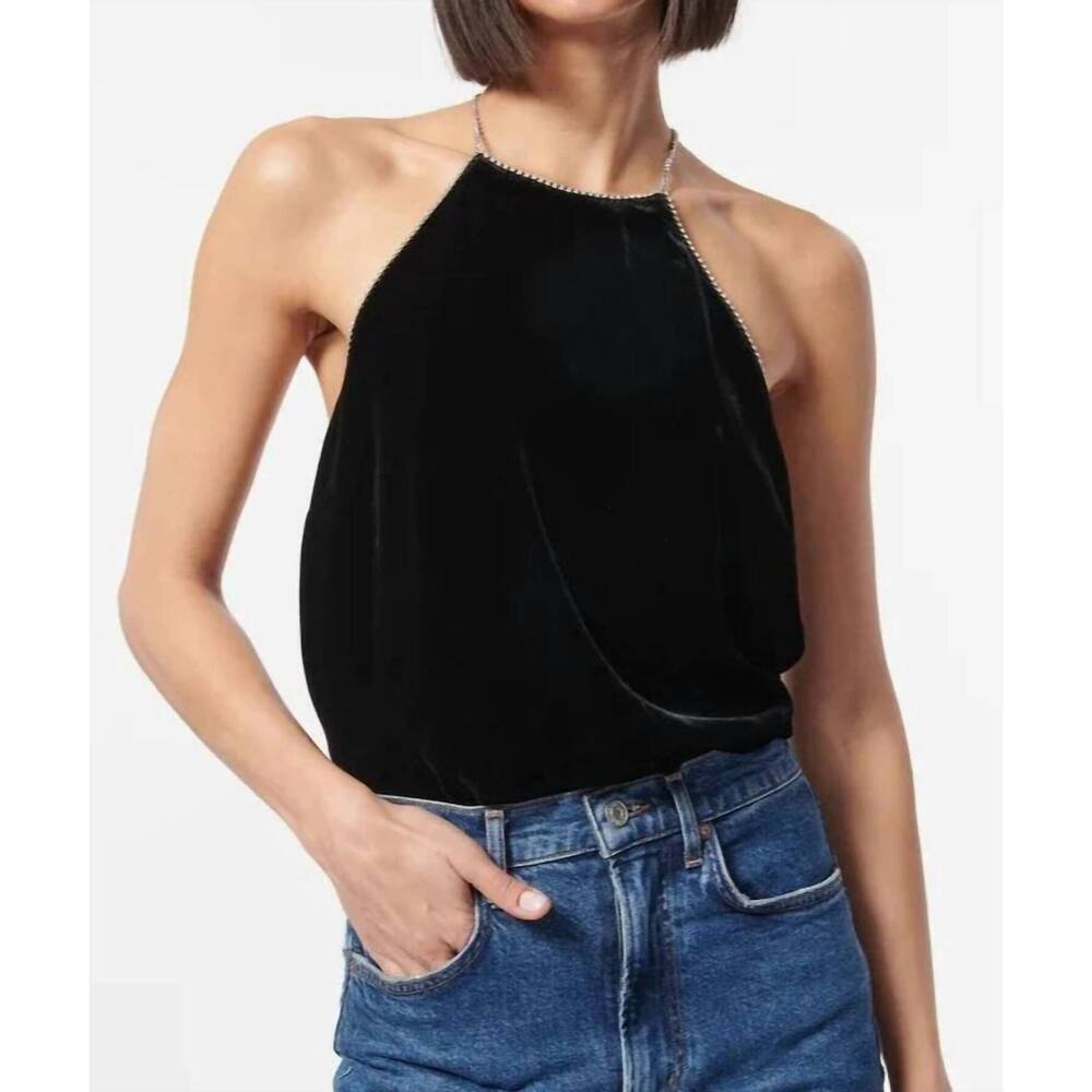 NEW CAMI NYC nashra velvet cami top in black